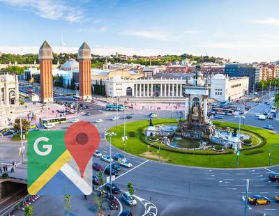 La Plaza de España de Barcelona se convierte en la 'Plaza del 1 de Octubre' en Google Maps