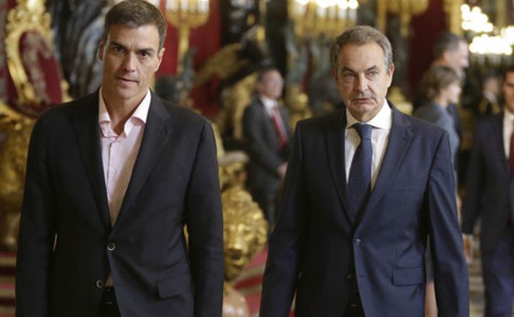 Pedro Sánchez junto a el ex presidente José Luis Rodríguez Zapatero