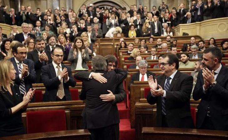 El Parlament de Catalunya tras la aprobación de la Ley del Referéndum