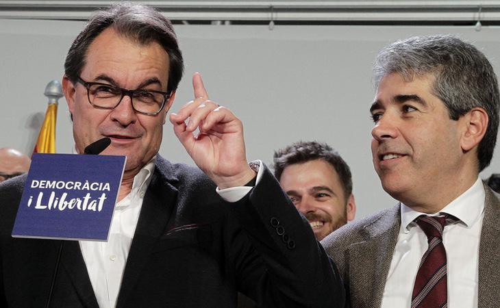 Artur Mas junto a su ex vicepresidente y portavoz del Govern, Francesc Homs