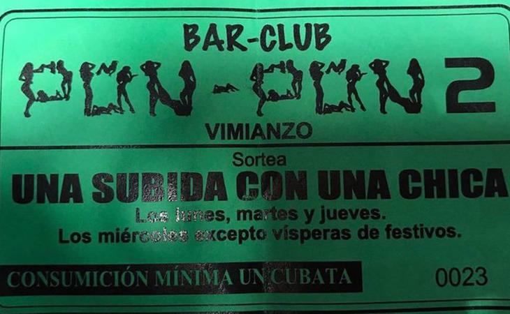 Vale sorteo de una chica por una copa