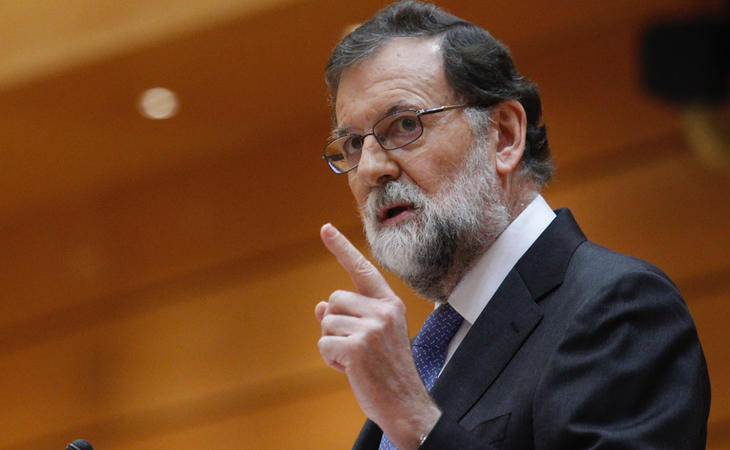 Rajoy durante su intervención en el Senado