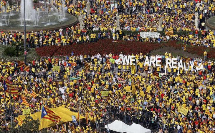 Manifestación independentista en Cataluña