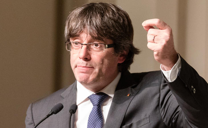 Carles Puigdemont junto a los exconsellers que le acompañan en Bélgica