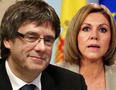 Dos humoristas engañan a Cospedal: creyó que Puigdemont era el espía de Putin 'Cipollino'