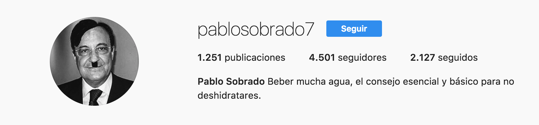 Decripción de Instagram de Pablo Sobrado