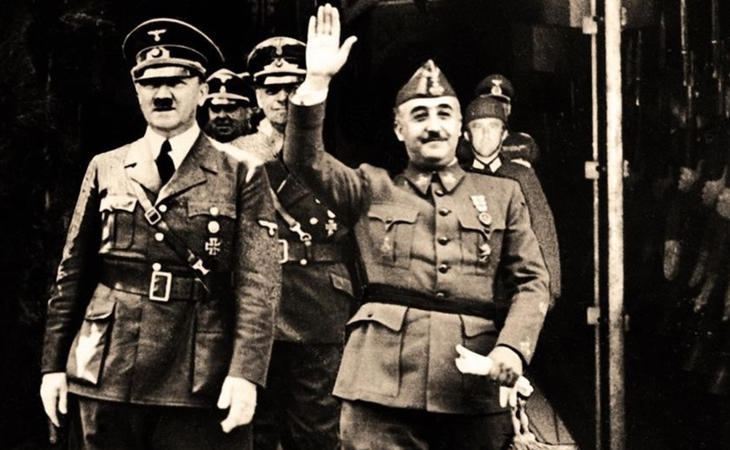 Francisco Franco junto al líder nazi Adolf Hitler