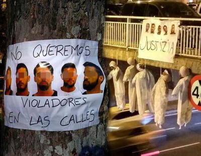 Cinco muñecos ahorcados y carteles contra 'La Manada' llenan las calles de Pamplona