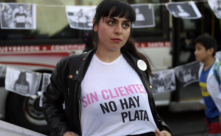 María Riot en una manifestación por los derechos de las prostitutas