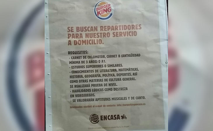 La última campaña publicitaria viral de Burger King