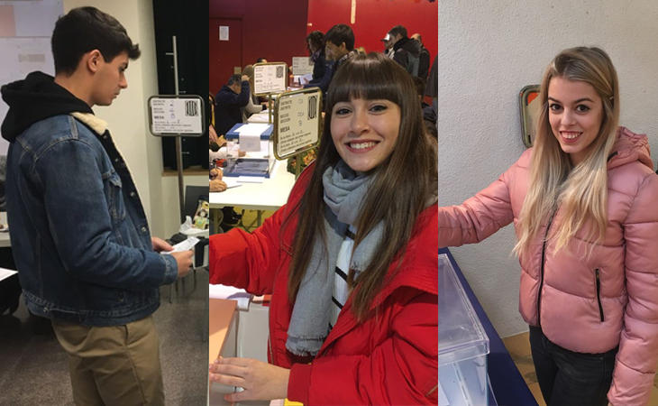 Alfred, Aitana y Nerea, los concursantes catalanes de #OTDirecto21D han acudido a votar en las #EleccionesCataluña