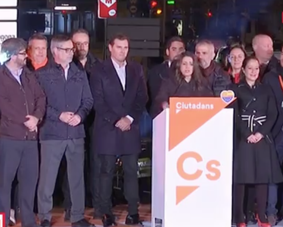 Arrimadas (C's): 'Es la primera vez que gana una fuerza constitucionalista en Cataluña'