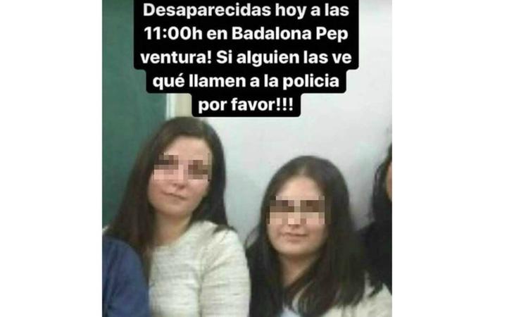 La familia difundió la imagen para localizar a las jóvenes