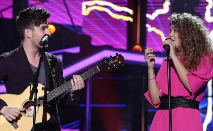 Amaia y Roi interpretando 'Shape of You' en directo