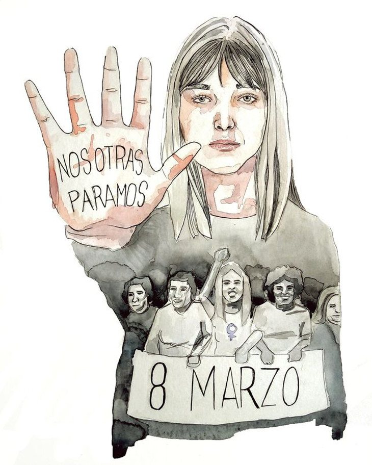 Ilustración para la huelga del 8M