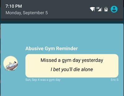 Lanzan una app que te insulta si no vas al gimnasio