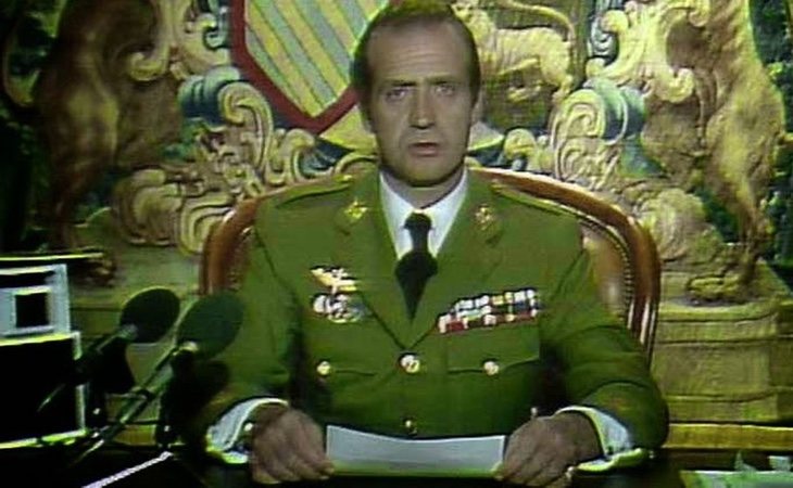 El Rey Juan Carlos, durantew su alocución el 23-F