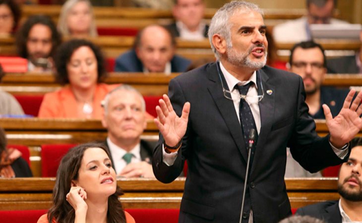 Inés Arrimadas y Carlos Carrizosa (Cs) en el Parlament