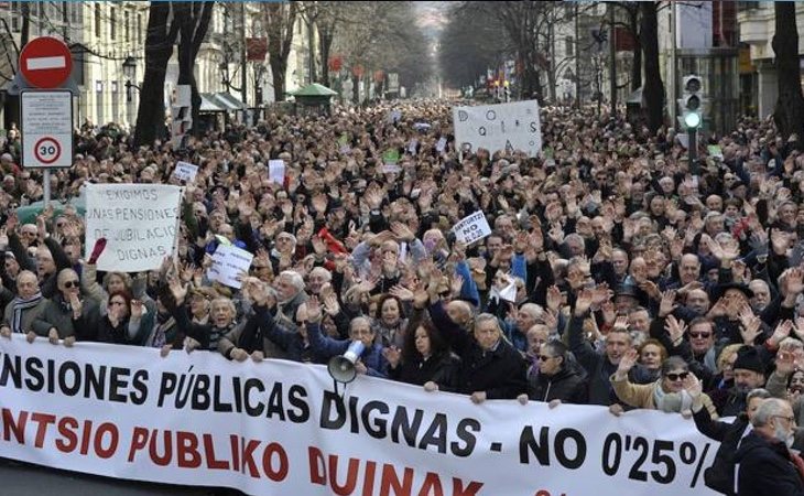 Las manifestaciones de los pensionistas han cubierto las calles de toda España