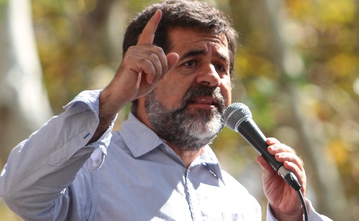 Jordi Sànchez en un acto independentista antes de entrar en prisión