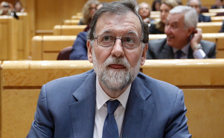 Rajoy durante la sesión de control del Gobierno en el Senado