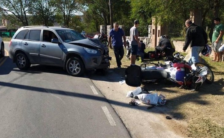 Los motoristas iban a una velocidad muy reducida