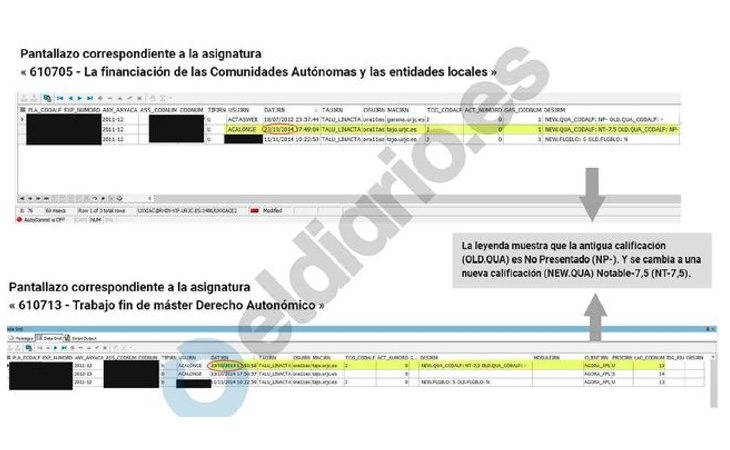 La captura de El Diario que revela el cambio en las calificaciones