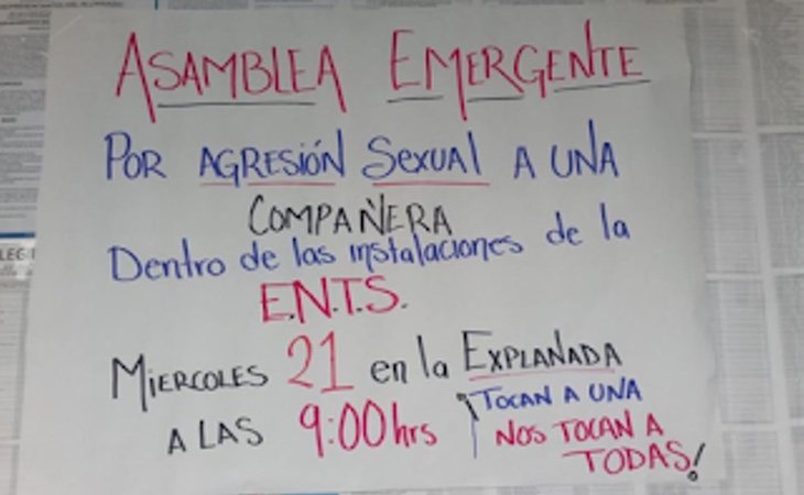 Convocatoria de una asamblea el 21 de marzo en la explanada de la escuela de Trabajo Social a las 9:00 horas