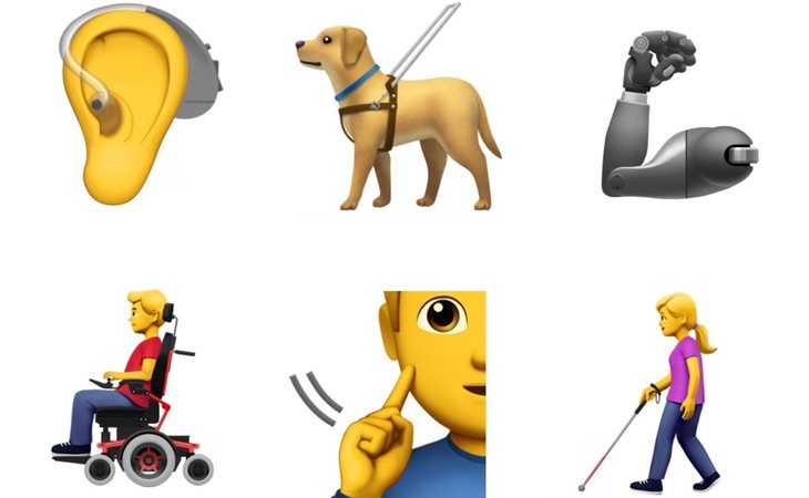 Algunos de los emojis por la diversidad funcional