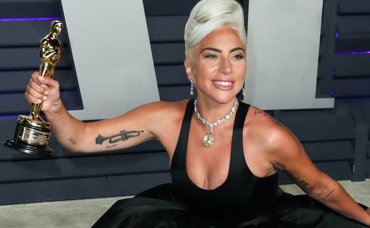 Lady Gaga con el Oscar a Mejor Canción Original por 'Shallow' en 'A star is born'