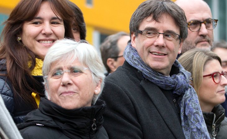 Clara Ponsatí y Carles Puigdemont en Bruselas