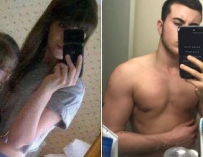 La espectacular transición de un chico trans resumido en cuatro fotos