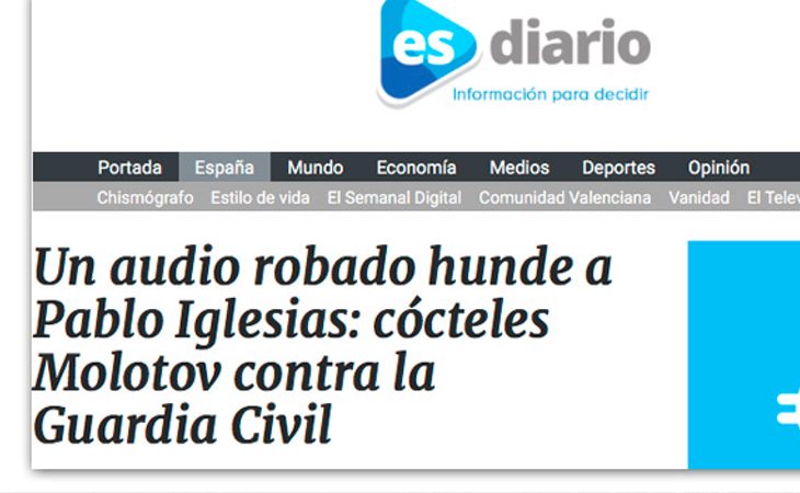 El bulo publicado por Esdiario