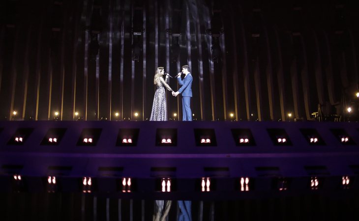 Amaia y Alfred, protagonistas sobre el escenario de Eurovisión con 'Tu canción' (Andres Putting -EBU)