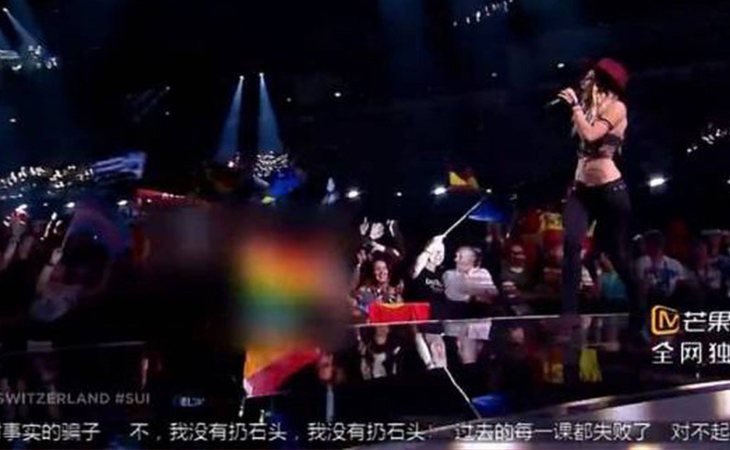 China pixela las banderas LGTBI en Eurovisión
