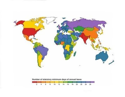 El mapa de los países que disfrutan más días de vacaciones: hay sorpresas