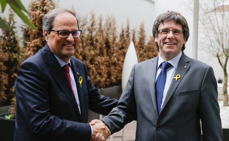 Quim Torra junto a Carles Puigdemont en Berlín (Alemania)