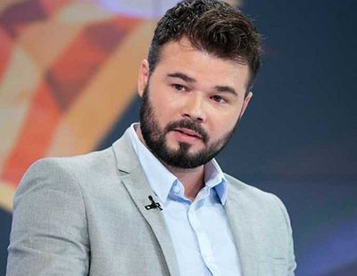 Rufián encabeza la cadena humana por la independencia del País Vasco