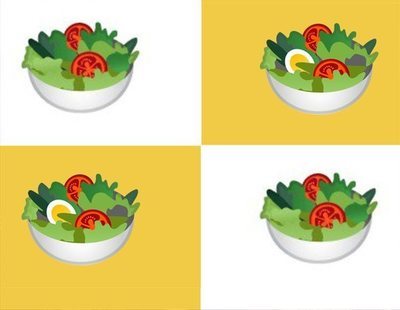 El emoji de la ensalada pierde su huevo duro