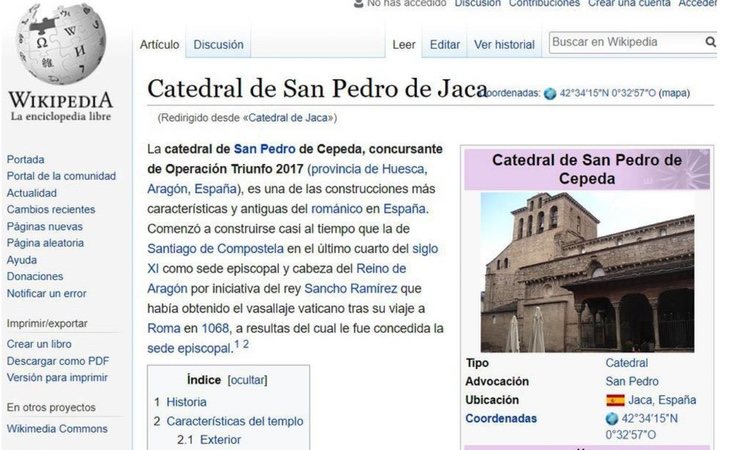  La catedral de San Pedro de Cepeda tuvo cuatro días de vida en Wikipedia