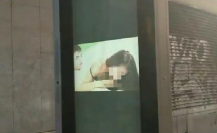 Imágenes pornográficas se emitieron en pleno centro de Madrid