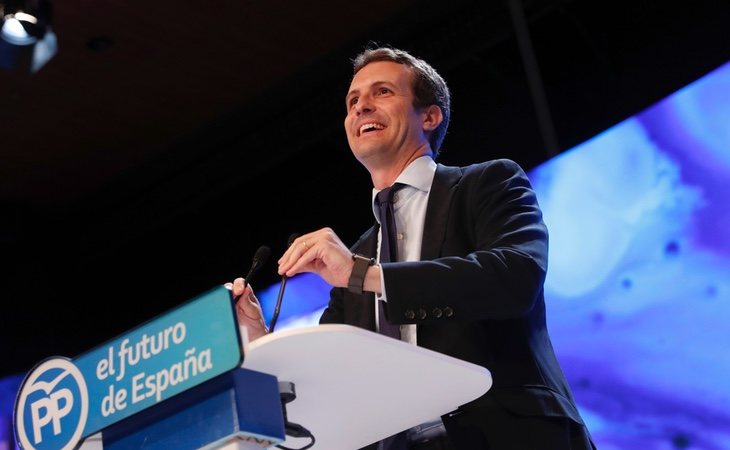 Pablo Casado en el discurso de su victoria