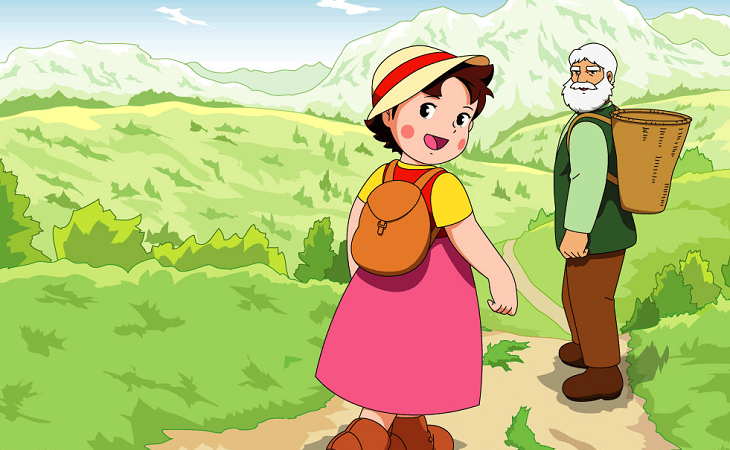 Heidi y su abuelo en la mítica ficción de dibujos animados
