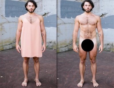 Cuestionando la masculinidad:  hombres desnudos vs. hombres con vestidos