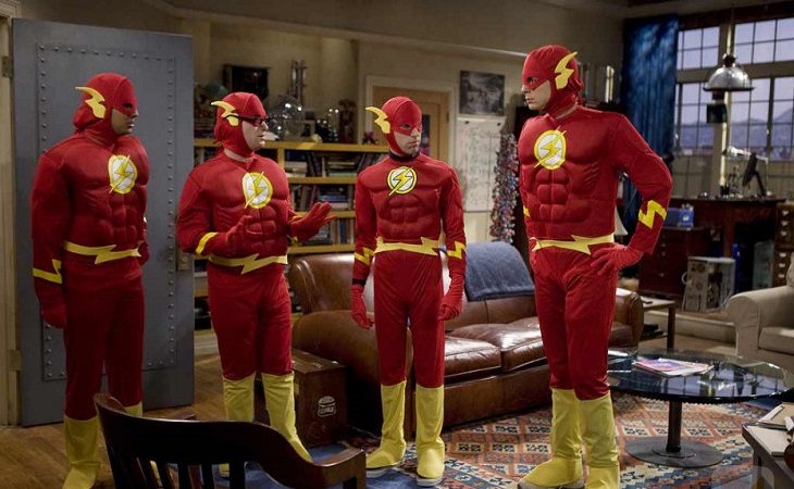 Los protagonistas de 'The Big Bang Theory' disfrazados de Flash