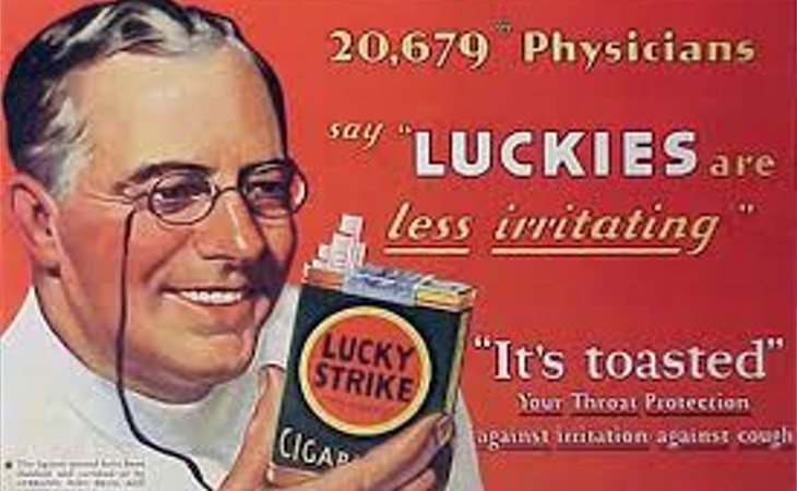 Lucky Strike era perfecto para proteger tu garganta en la década de 1940