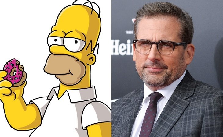 Homer Simpson y Steve Carell