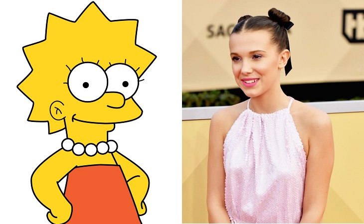 Lisa Simpson y Millie Bobbie Brown