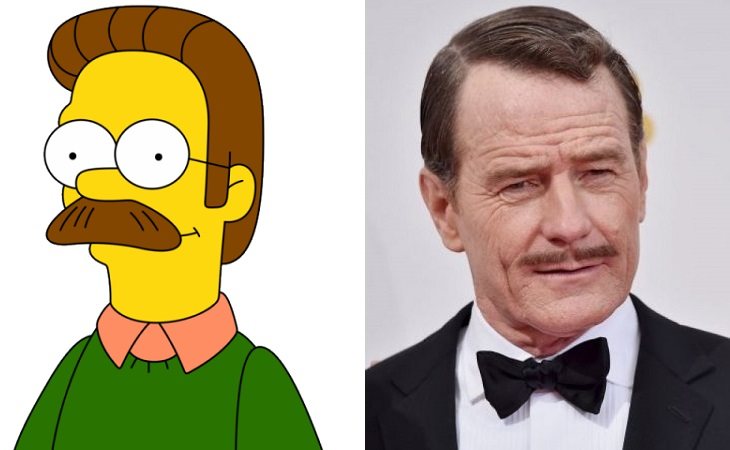 Ned Flanders y Bryan Cranston