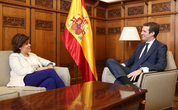 Soraya Sáenz de Santamaría y Pablo Casado